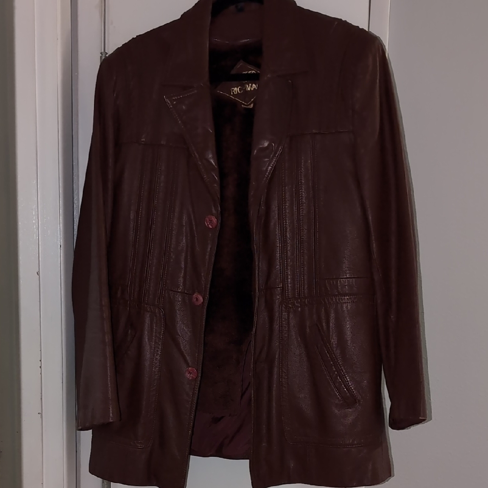 Mens Vintage Burgundy Leather Jacket